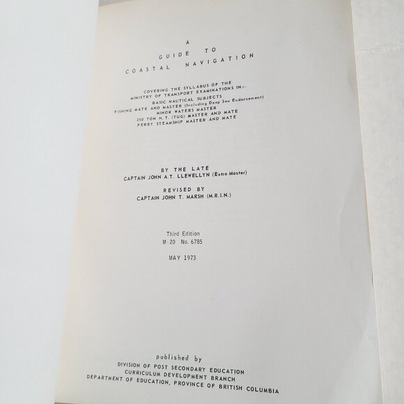 A Guide To Coastal Navigation By Llewllyn 1973 Department of Education BC Canada - Picture 4 of 8